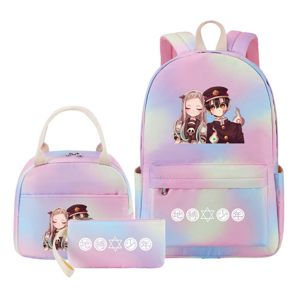 Teenage Student Girl Backpack Lunch Bag Three Piece Set Backpack Set