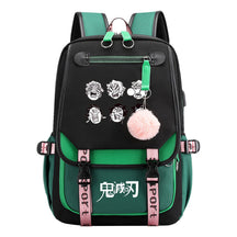 Cartoon Fashion Usb Youth School Bag For Boys And Girls Casual Ribbon Flip Backpack
