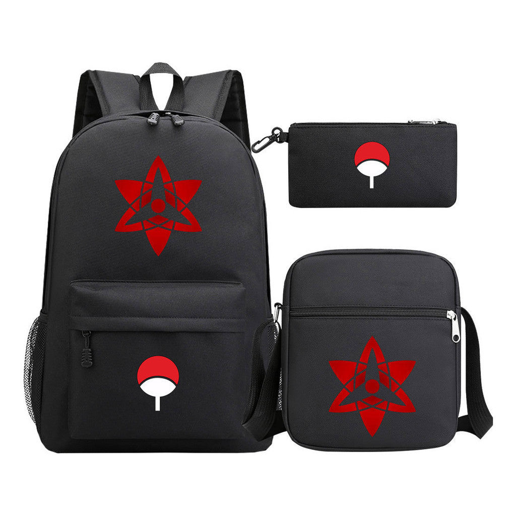 Anime Naruto Starry Sky Youth School Bag Three Piece Set For Men And Women Backpack Set