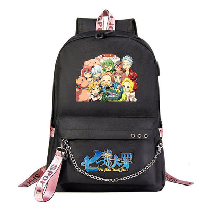 Usb Youth Student Backpack For Boys And Girls Leisure Travel Backpack
