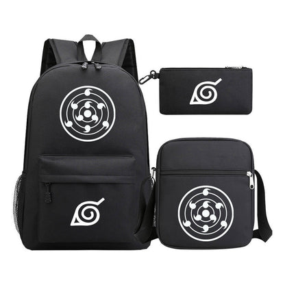 Anime Naruto Starry Sky Youth School Bag Three Piece Set For Men And Women Backpack Set