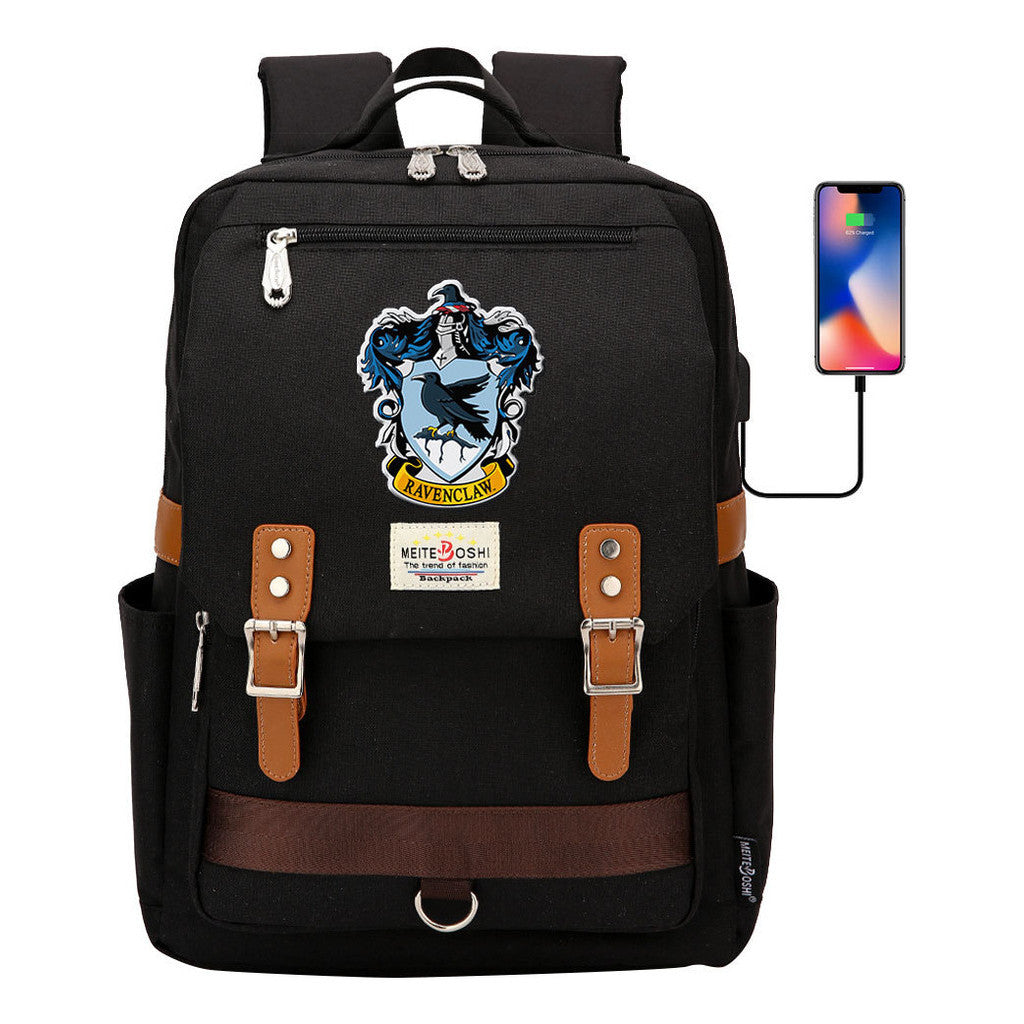 Usb Magnetic Buckle Student Backpack For Men And Women, Youth Leisure Backpack