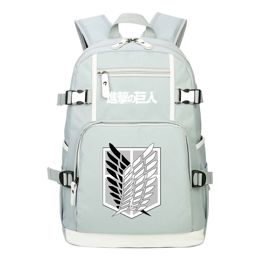Giant Wings Of Cartoon And Anime Attack Youth Student Backpack, Leisure Travel Backpack