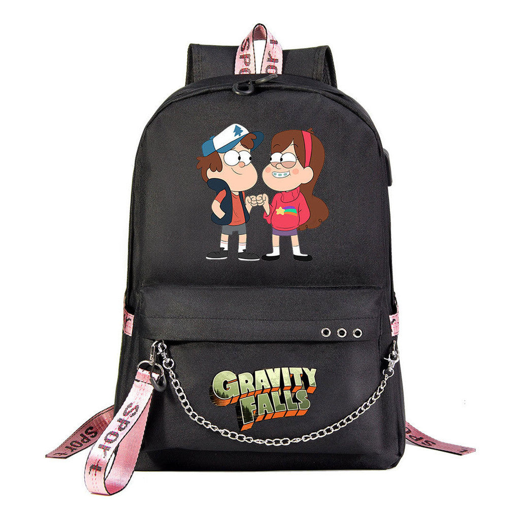Cartoon Strange Town Youth Student School Bag Men's And Women's Leisure Travel Backpack
