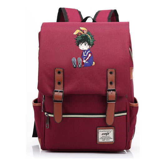 Anime My Heroes Academy Printed Youth School Bag Casual Belt Buckle Classic Backpack