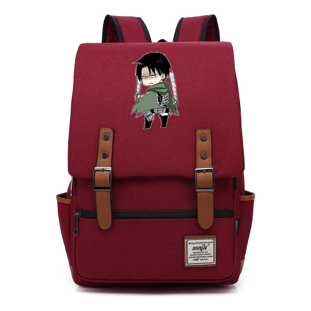 The Giant Of Manga Attack Printed Teenage Student Backpack For Men And Women With Casual Belt Buckle Classic Backpack 43*29*13.5cm