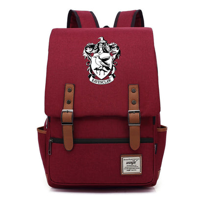 School Of Witchcraft And Wizardry Printed Youth School Bag Casual Belt Buckle Classic Backpack 38*27*12.5cm