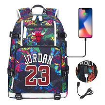 Sports Basketball Star Printed Usb Youth Student Backpack For Men And Women's Leisure Travel Backpack