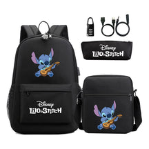 Interstellar Baby Stitch Usb Password Lock Youth Backpack 3-piece Set For Men And Women Backpacks