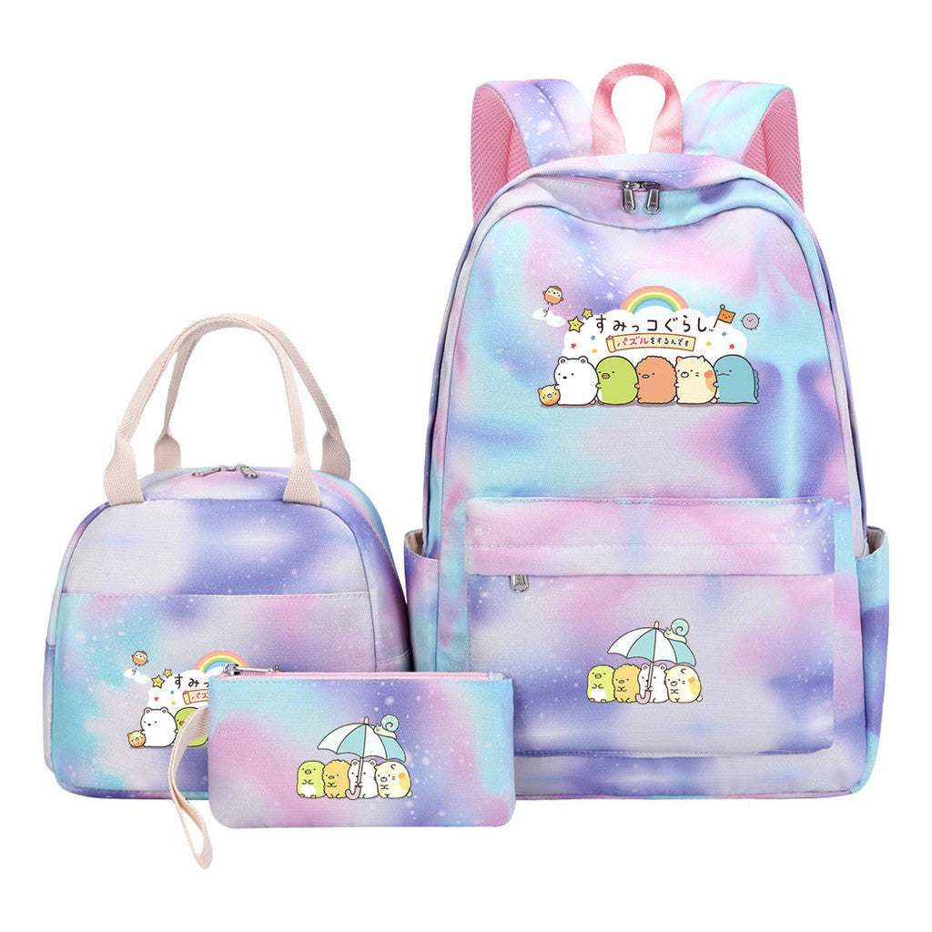 Corner Biology Student School Bag Lunch Bag Three Piece Set Backpack Set