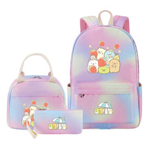 Game Corner Biology Youth School Bag Lunch Bag Three Piece Set Backpack Set