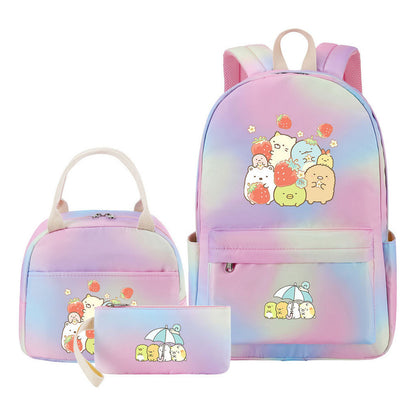 Game Corner Biology Youth School Bag Lunch Bag Three Piece Set Backpack Set
