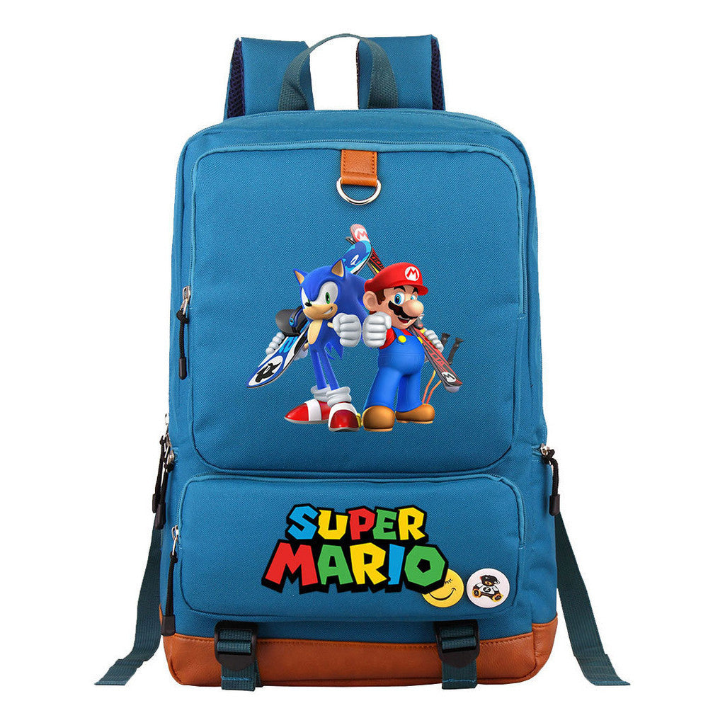 Super Mario Print Youth Student Backpack, Travel Bag, Men's And Women's Backpack