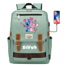 Anime Star Baby Stitch Printed Student Backpack For Men And Women With Casual Magnetic Buckle Backpack