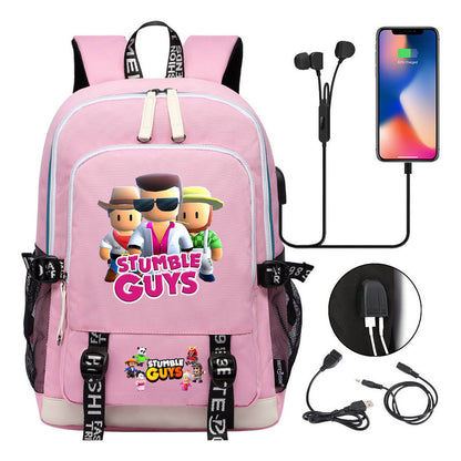 Printed Student Backpack Usb Leisure Backpack