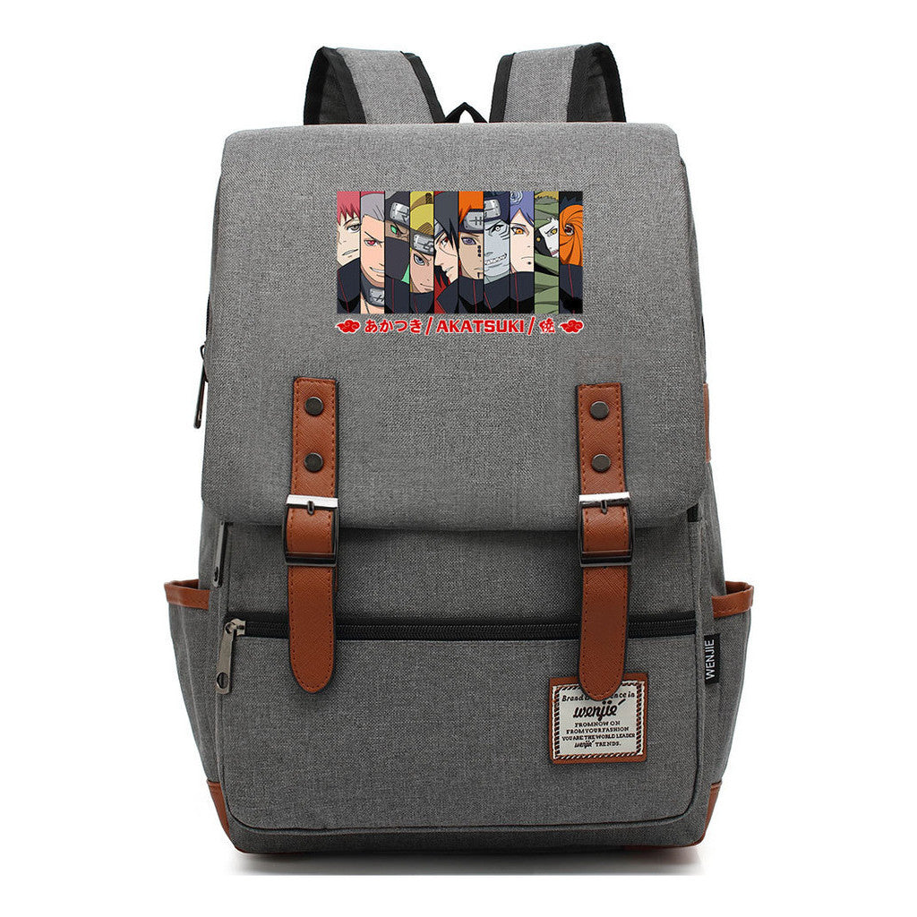 Naruto Printed Student Backpack Casual Belt Buckle Classic Backpack