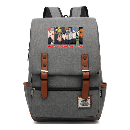 Naruto Printed Student Backpack Casual Belt Buckle Classic Backpack