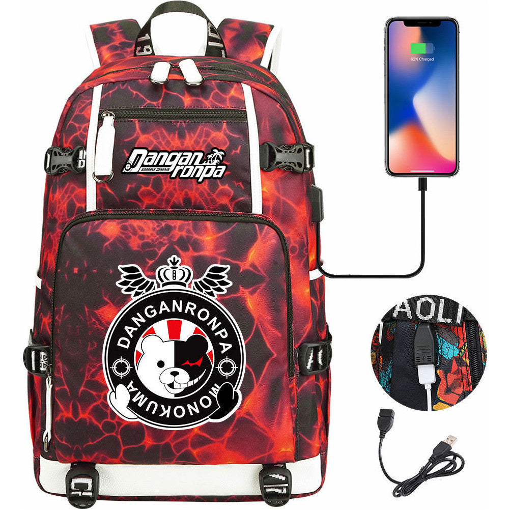 Bullet Theory Breaks Usb Large Capacity Youth Student Backpack Men's And Women's Leisure Travel Backpack
