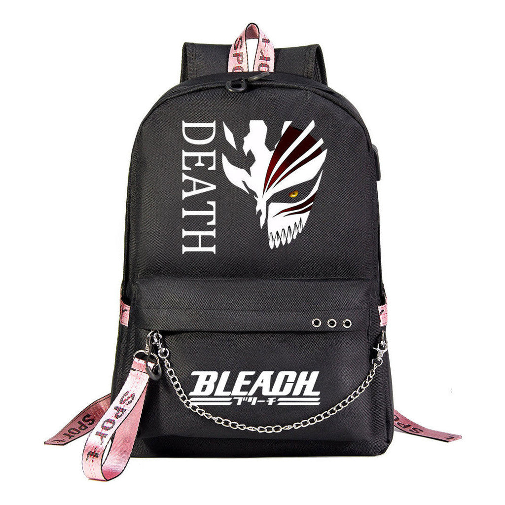 Death Print Usb Youth Student Backpack For Men And Women's Leisure Travel Backpack