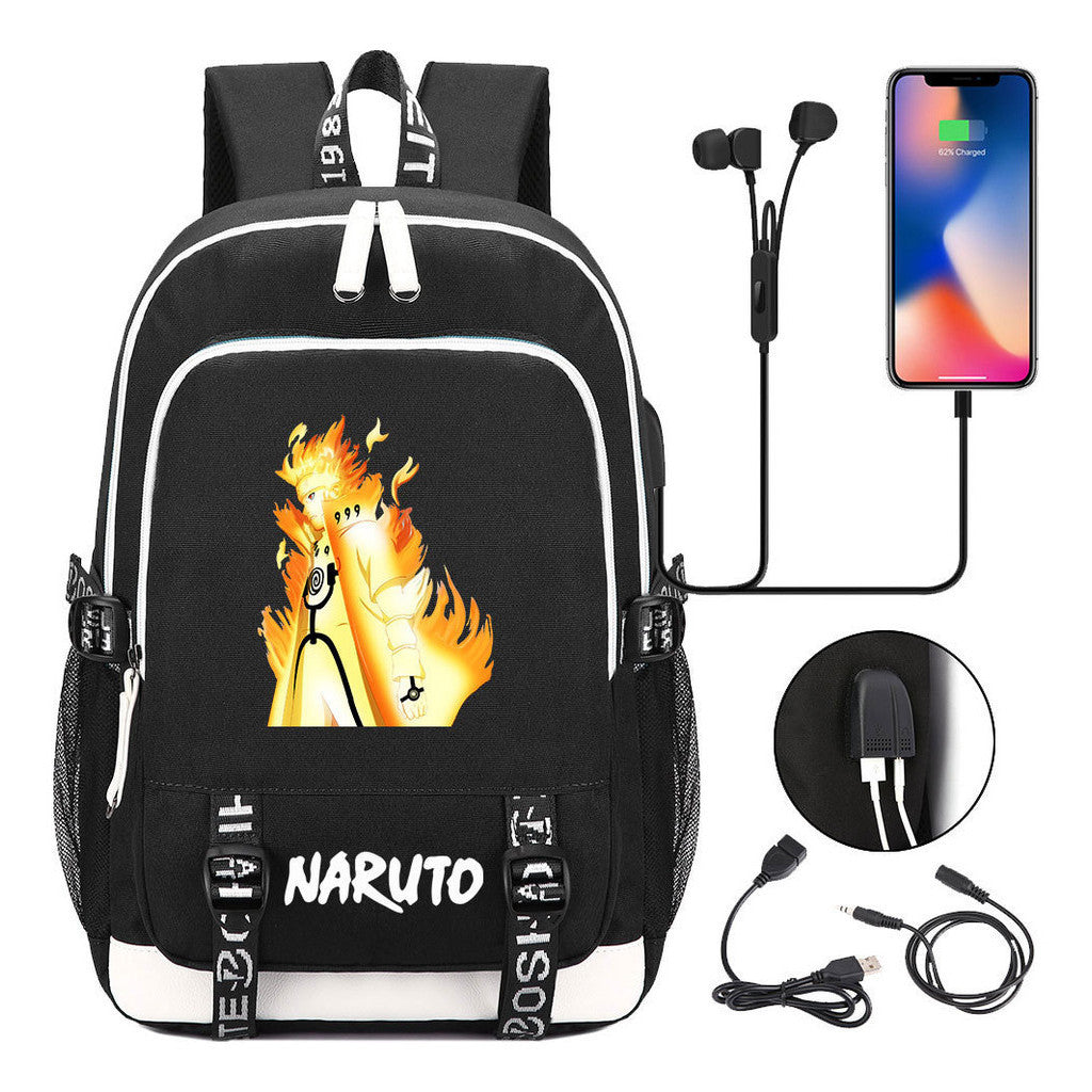 Naruto Student Backpack Usb Men's And Women's Casual Backpack