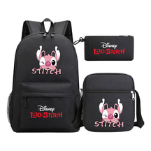 Starry Baby Stitch Printed Youth School Bag Three Piece Set For Men And Women Shoulder Set Backpack