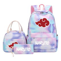 Naruto Student Girl Backpack Lunch Bag Three Piece Set Backpack