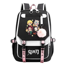 Cartoon Fashion Usb Youth School Bag For Boys And Girls Casual Ribbon Flip Backpack