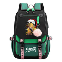 Cartoon Fashion Usb Youth School Bag For Boys And Girls Casual Ribbon Flip Backpack