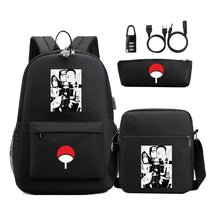 Naruto Usb Password Lock Year Student School Bag Three Piece Set Backpack Set