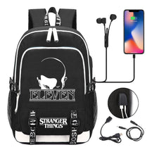 Strange Story Printed Usb Teenage Student Backpacks Men's And Women's Leisure Travel Backpack