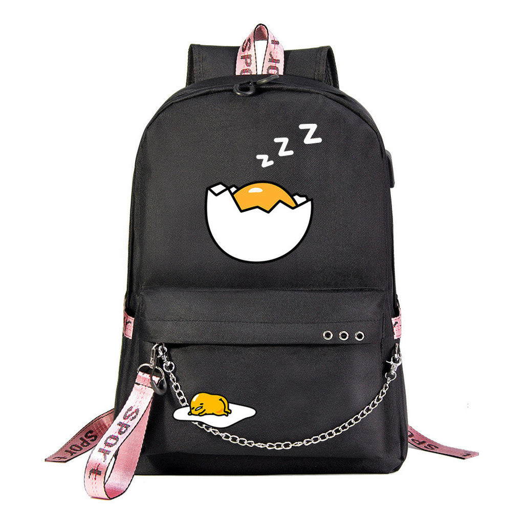Lazy Egg Usb Youth Student Backpack For Men And Women's Leisure Travel Backpack