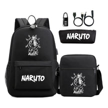 Naruto Usb Password Lock Student Backpack Three Piece Set For Boys And Girls Backpack Set