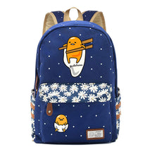 Cartoon Lazy Egg Printed Youth Student School Bag Fragmented Flower Boys And Girls Backpack