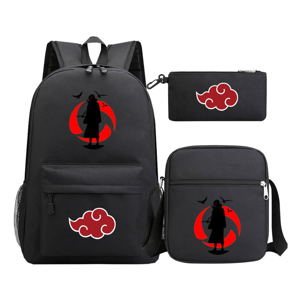 Anime Naruto Starry Sky Youth School Bag Three Piece Set For Boys And Girls Backpack Set