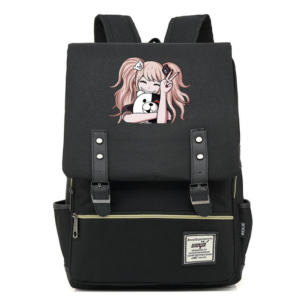 Printed Teenage Student Backpack For Men And Women With Casual Belt Buckle Classic Backpack
