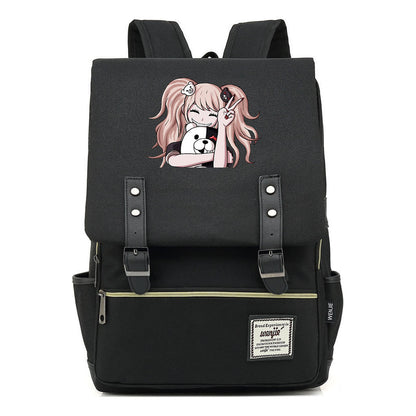 Printed Teenage Student Backpack For Men And Women With Casual Belt Buckle Classic Backpack