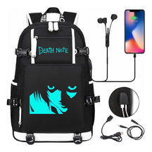 Blue Night Light Death Note Usb Youth Student School Bag Men's And Women's Leisure Travel Backpack