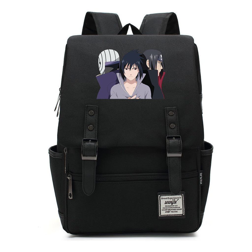 Naruto Printed Teenage Student Backpack, Casual Belt Buckle, Classic Backpack