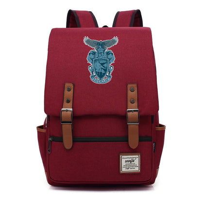 School Of Witchcraft And Wizardry Printed Student Backpack For Men And Women, Casual Belt Buckle, Classic Backpack