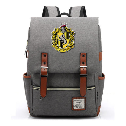 School Of Magic Printed Student School Bag Men's And Women's Casual Belt Buckle Classic Backpack