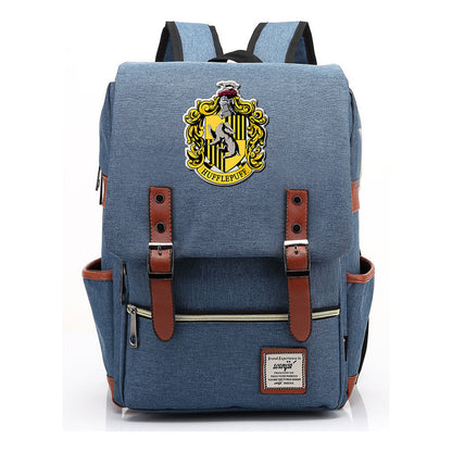 School Of Magic Printed Student School Bag Men's And Women's Casual Belt Buckle Classic Backpack