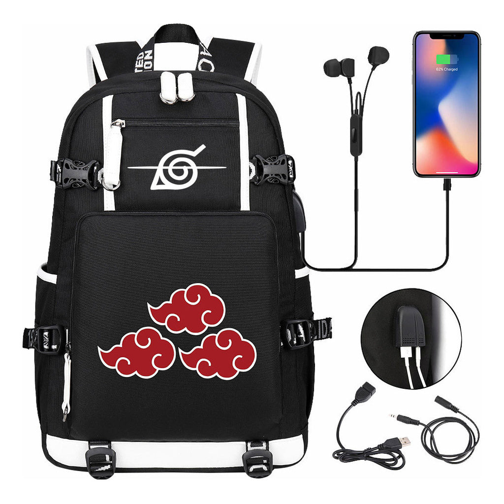 Naruto Print Usb Youth Student Backpack Casual High-capacity Travel Backpack