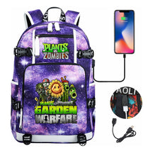 Plant Wars Usb Youth Student Backpack For Men And Women's Leisure Travel Backpack