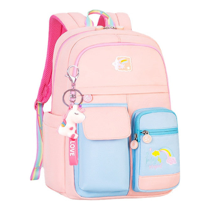 Elementary School Backpack, Lightweight And Casual Children's Backpack, Cute Contrasting Color Student Bag