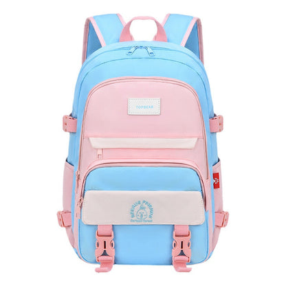 Student Backpack, Artistic Backpack, Color Blocking Double-layer Backpack, Large Capacity