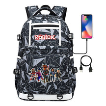 Roblox Game Printed Usb Youth Student Backpack For Men And Women's Leisure Travel Backpack