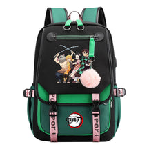 Comic Cartoon Fashion Usb Student Backpack Casual Woven Flap Backpack