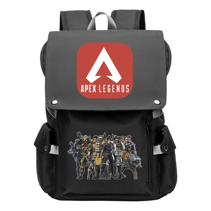 Apex Hero Print Usb Charging Cap Headpiece Student Backpack Leisure Backpack