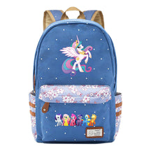 Pony Rainbow Unicorn Student School Bag Fragmented Canvas Girl Backpack
