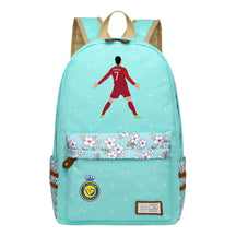 Football Star Cristiano Ronaldo Printed Youth Student Backpack With Floral Floral Design For Men And Women's Leisure Backpack